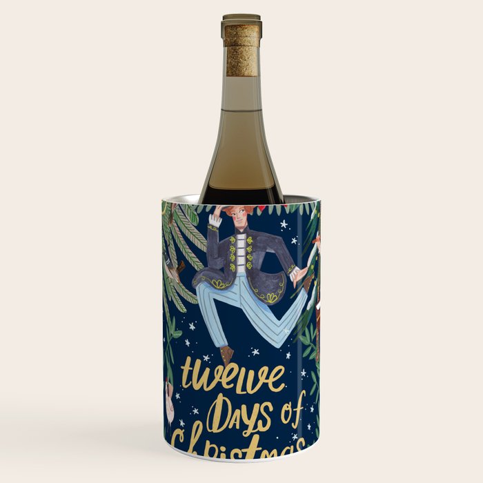 The 12 days of Christmas song illustration Wine Chiller Gallery Image 1