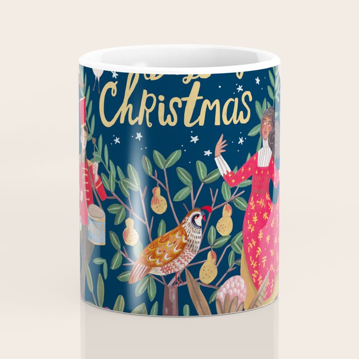 The 12 days of Christmas song illustration Coffee Mug Gallery Image 4