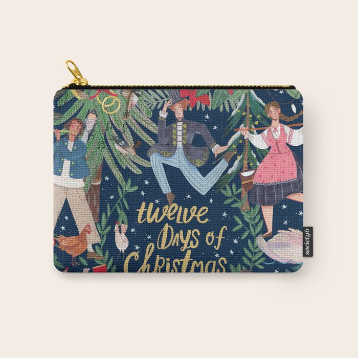 The 12 days of Christmas song illustration Carry All Pouch Gallery Image 1