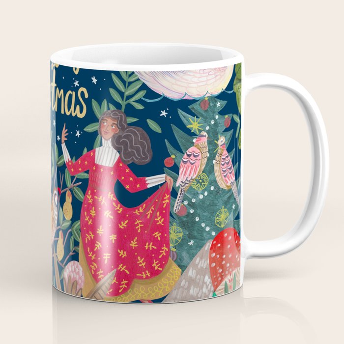 The 12 days of Christmas song illustration Coffee Mug Gallery Image 1