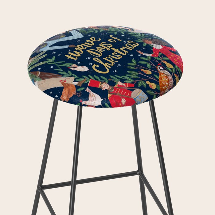 The 12 days of Christmas song illustration Stool Gallery Image 2