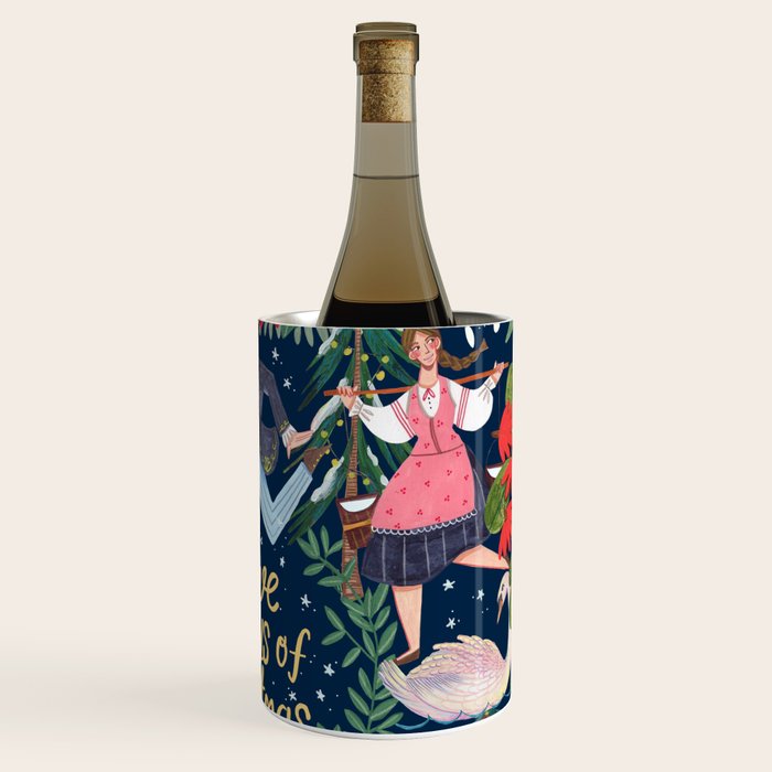 The 12 days of Christmas song illustration Wine Chiller Gallery Image 3