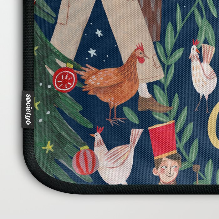 The 12 days of Christmas song illustration Laptop Sleeve Gallery Image 3