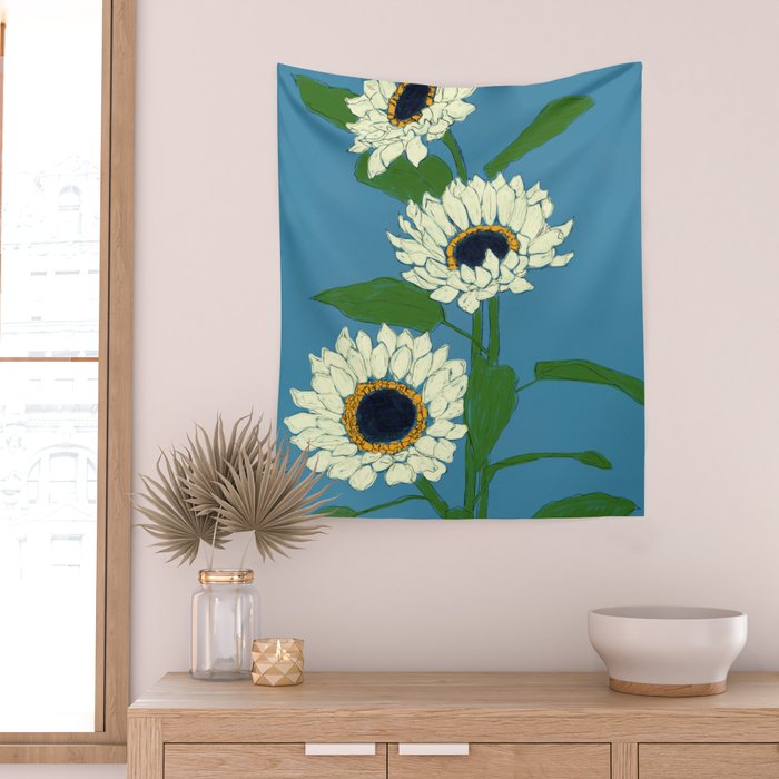 Sunflower Blue Sami Wall Tapestry Gallery Image 2