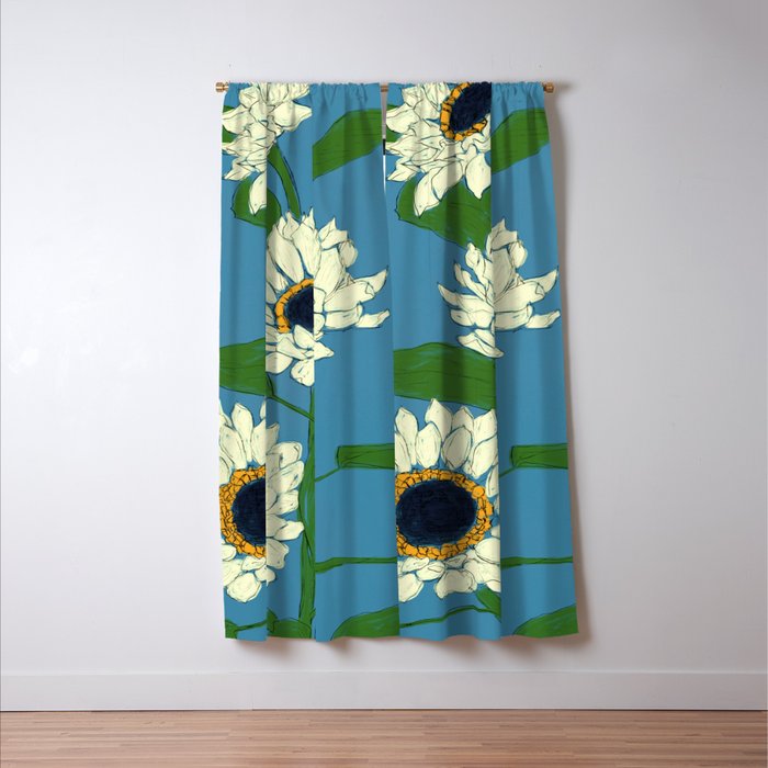 Sunflower Blue Sami Window Curtain Gallery Image 3