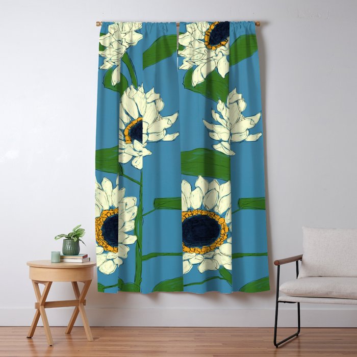 Sunflower Blue Sami Window Curtain Gallery Image 1