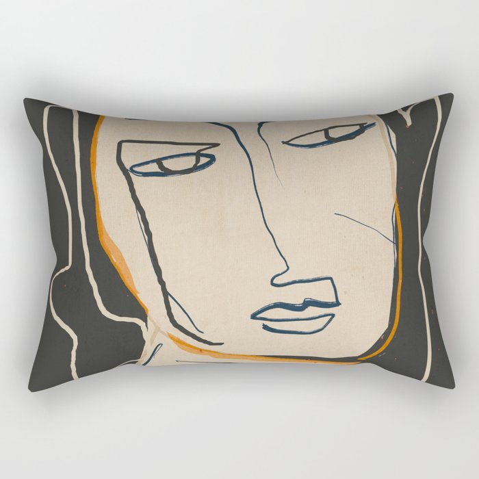 Abstract Face 63 Rectangular Pillow Gallery Image 2
