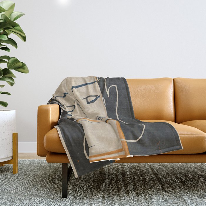 Abstract Face 63 Throw Blanket Gallery Image 1