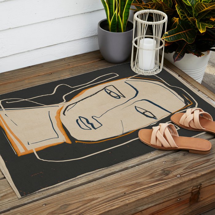 Abstract Face 63 Outdoor Rug Gallery Image 2