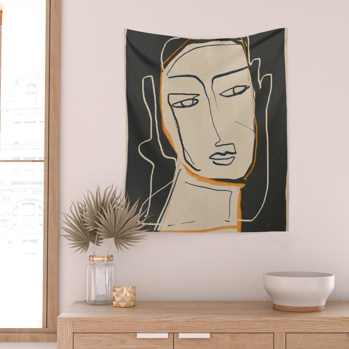 Abstract Face 63 Wall Tapestry Gallery Image 2