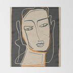 Abstract Face 63 Throw Blanket Gallery Image 2