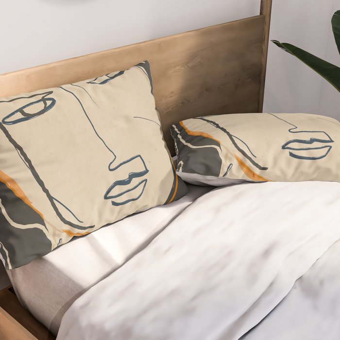 Abstract Face 63 Pillow Sham Gallery Image 2