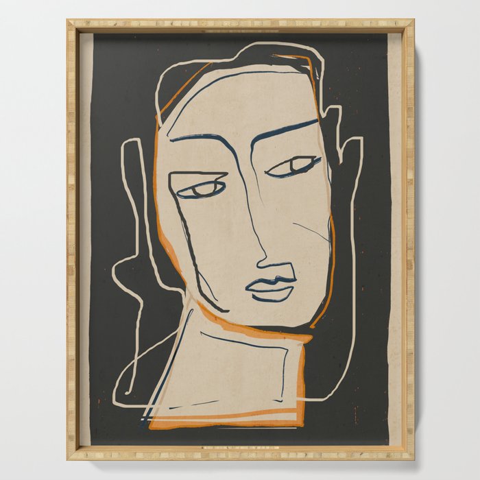 Abstract Face 63 Serving Tray Gallery Image 1