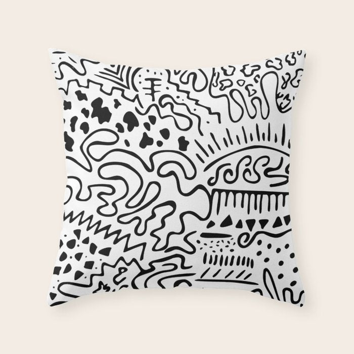 Doodle Art Throw Pillow Gallery Image 6
