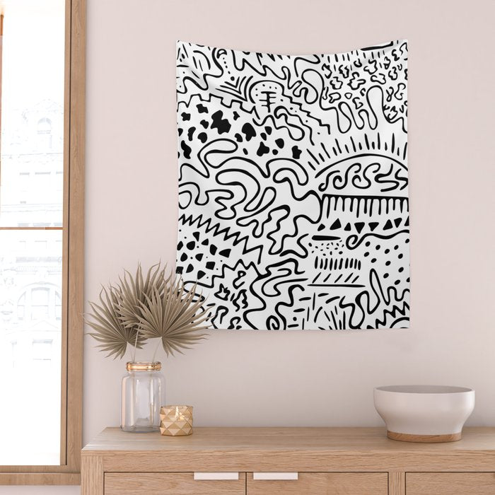 Doodle Art Wall Tapestry Gallery Image 2