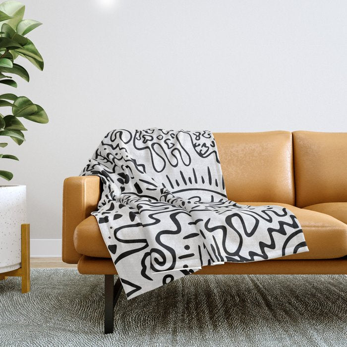 Doodle Art Throw Blanket Gallery Image 1