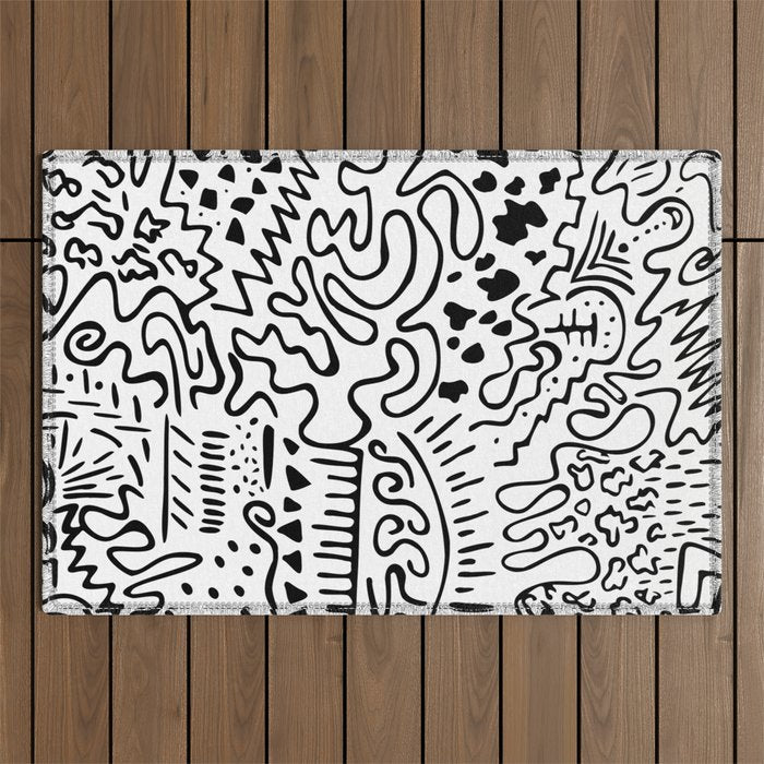 Doodle Art Outdoor Rug Gallery Image 1
