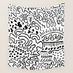 Doodle Art Wall Tapestry Gallery Image 4