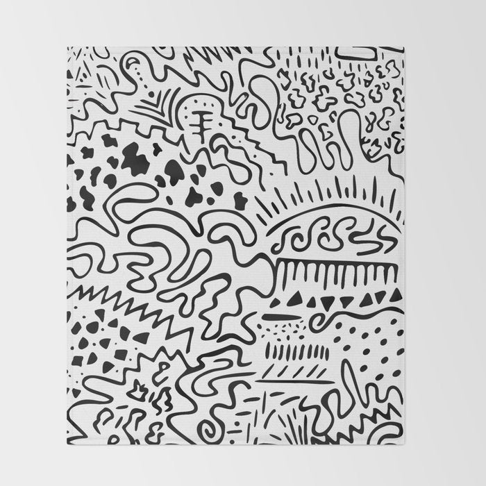 Doodle Art Throw Blanket Gallery Image 2