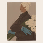  portrait of a woman in a coat and blue gloves Poster Gallery Image 4