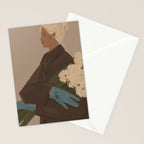  portrait of a woman in a coat and blue gloves Stationery Card Gallery Image 2