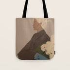  portrait of a woman in a coat and blue gloves Tote Bag Gallery Image 1