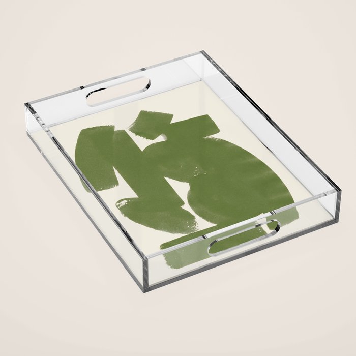 Abstract Paint Form 1 - Green Acrylic Tray Gallery Image 1