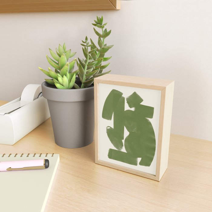 Abstract Paint Form 1 - Green Mini Art Print Gallery Image 2