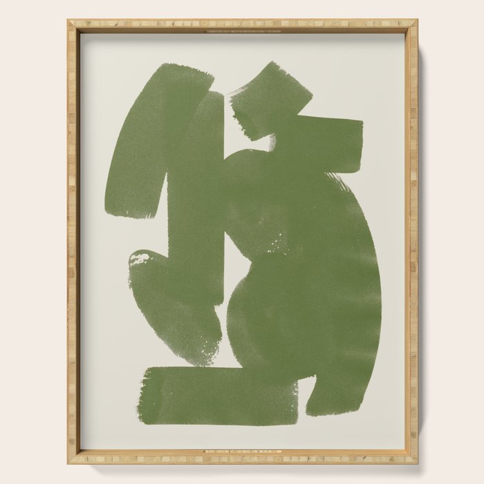 Abstract Paint Form 1 - Green Serving Tray Gallery Image 1