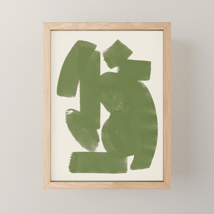 Abstract Paint Form 1 - Green Mini Art Print Gallery Image 1