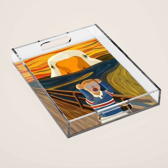 The Honk - The Scream Parody | Goose MEME Acrylic Tray Gallery Image 1