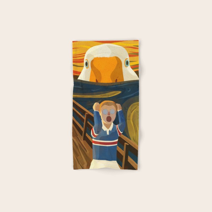 The Honk - The Scream Parody | Goose MEME Bath Towel Gallery Image 1