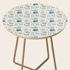 Mushroom Toile in Blue Side Table Gallery Image 2