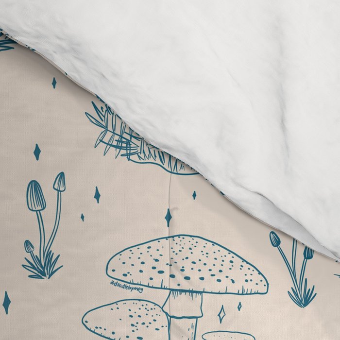 Mushroom Toile in Blue Comforter Gallery Image 4