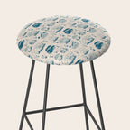 Mushroom Toile in Blue Stool Gallery Image 2