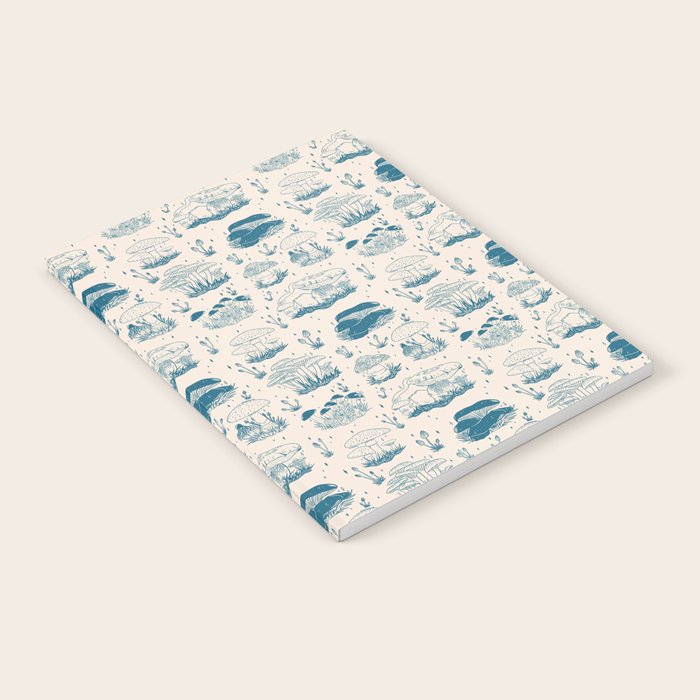 Mushroom Toile in Blue Notebook Gallery Image 1