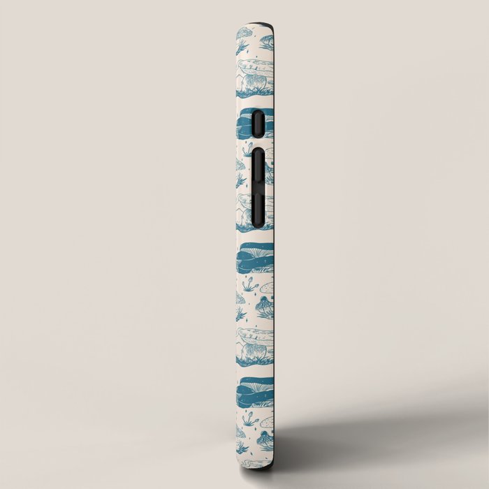 Mushroom Toile in Blue iPhone Case Gallery Image 2