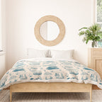 Mushroom Toile in Blue Duvet Cover Gallery Image 3
