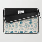 Mushroom Toile in Blue Laptop Sleeve Gallery Image 2