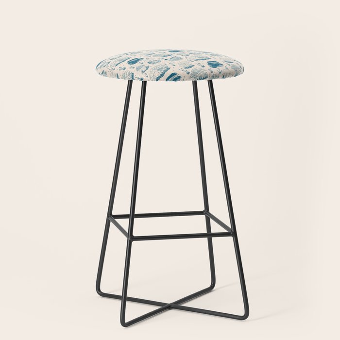 Mushroom Toile in Blue Stool Gallery Image 1