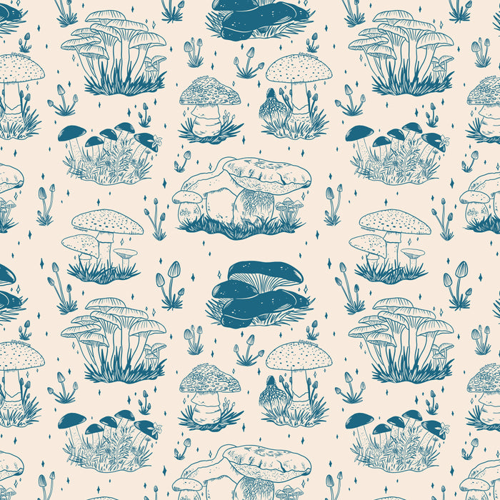 Mushroom Toile in Blue Coffee Mug Gallery Image 2