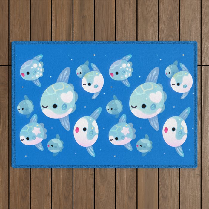 Swimming sunfish Outdoor Rug Gallery Image 1