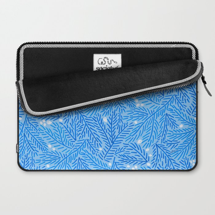 Winter Berries & Pine Branches in Blue Laptop Sleeve Gallery Image 2