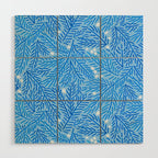 Winter Berries & Pine Branches in Blue Wood Wall Art Gallery Image 1