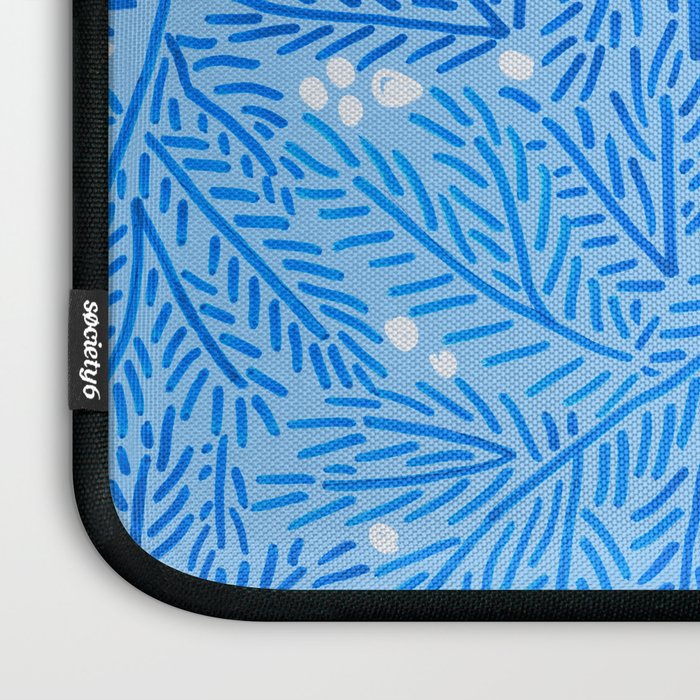 Winter Berries & Pine Branches in Blue Laptop Sleeve Gallery Image 3