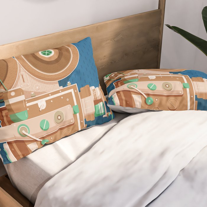 Cine Blue Lens Pillow Sham Gallery Image 2