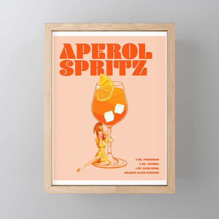The Aperol Spritz Cocktail Mini Art Print Gallery Image 1