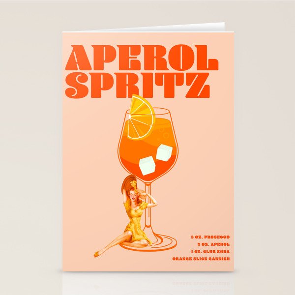 The Aperol Spritz Cocktail Stationery Card Gallery Image 1