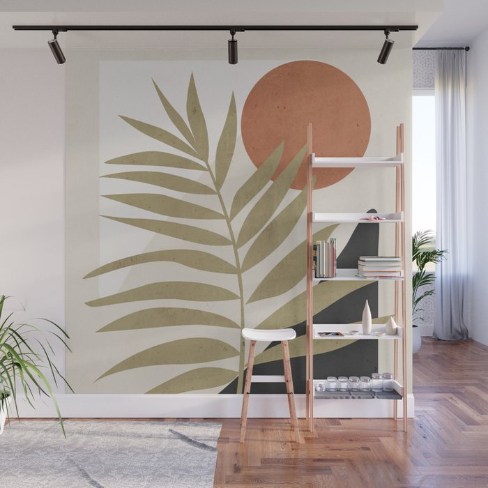 Tropical Leaf- Abstract Art 9 Wall Mural Gallery Image 1