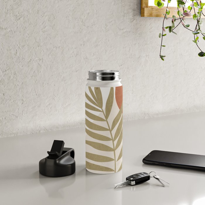 Tropical Leaf- Abstract Art 9 Water Bottle Gallery Image 4